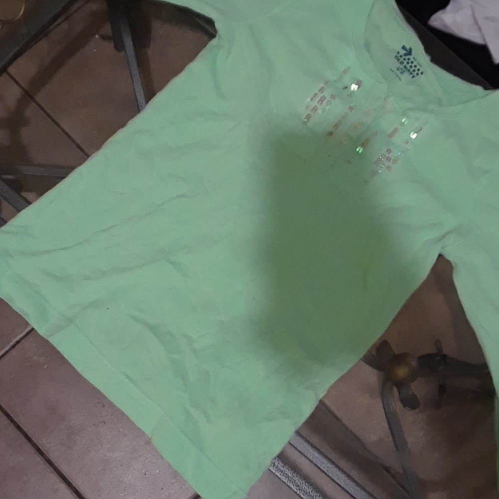 Lime green shirt  w/ embellished front